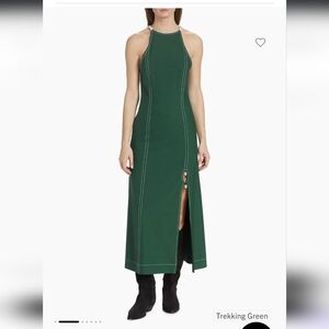 GANNI Beaded Halter Maxi DressTrekking Green, 40 (8-10)